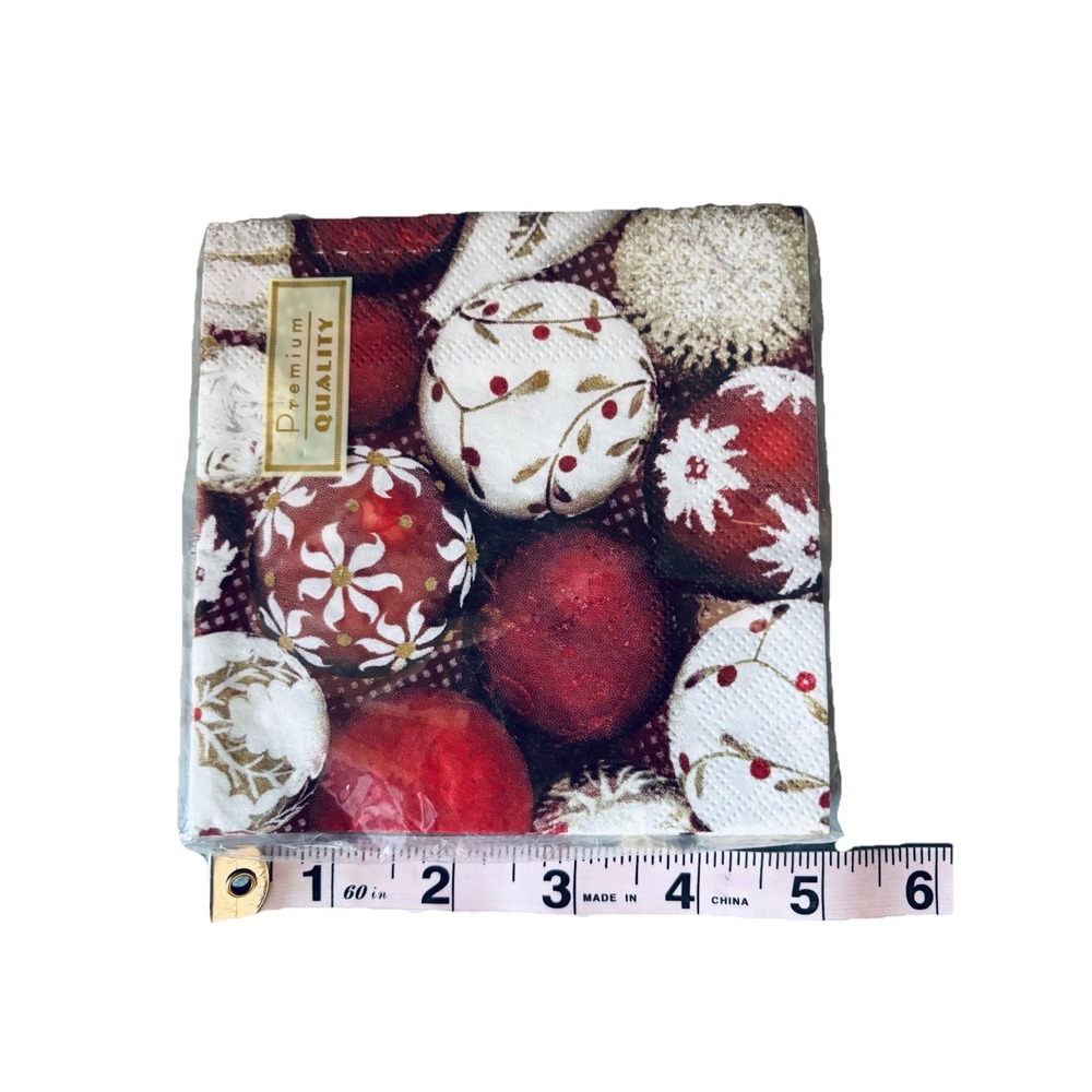 NEW 20 Premium Quality Beverage Paper Napkins Christmas Ornaments Made Germany - Picture 2 of 9